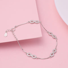 Silver Multi infinity Box chain Bracelet for her