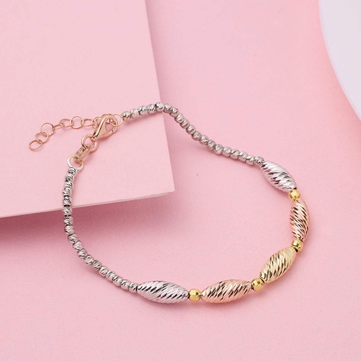 Rice shaped TriColor Bracelet