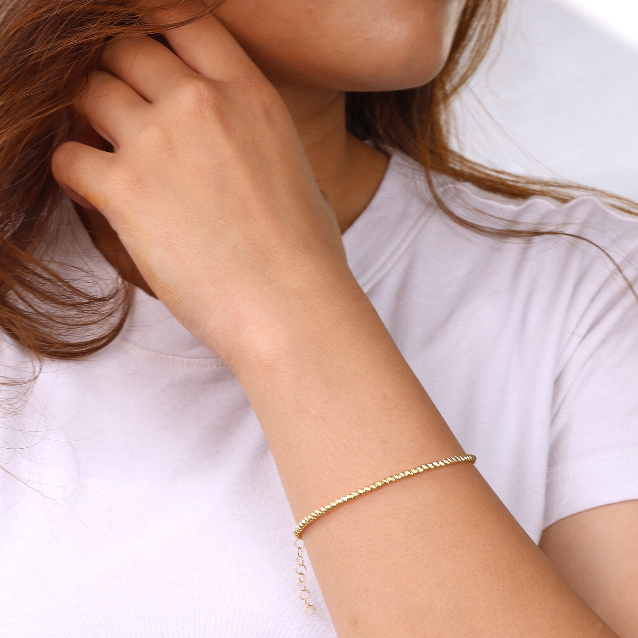 Gold Sunbeam Laser cutting Bracelet