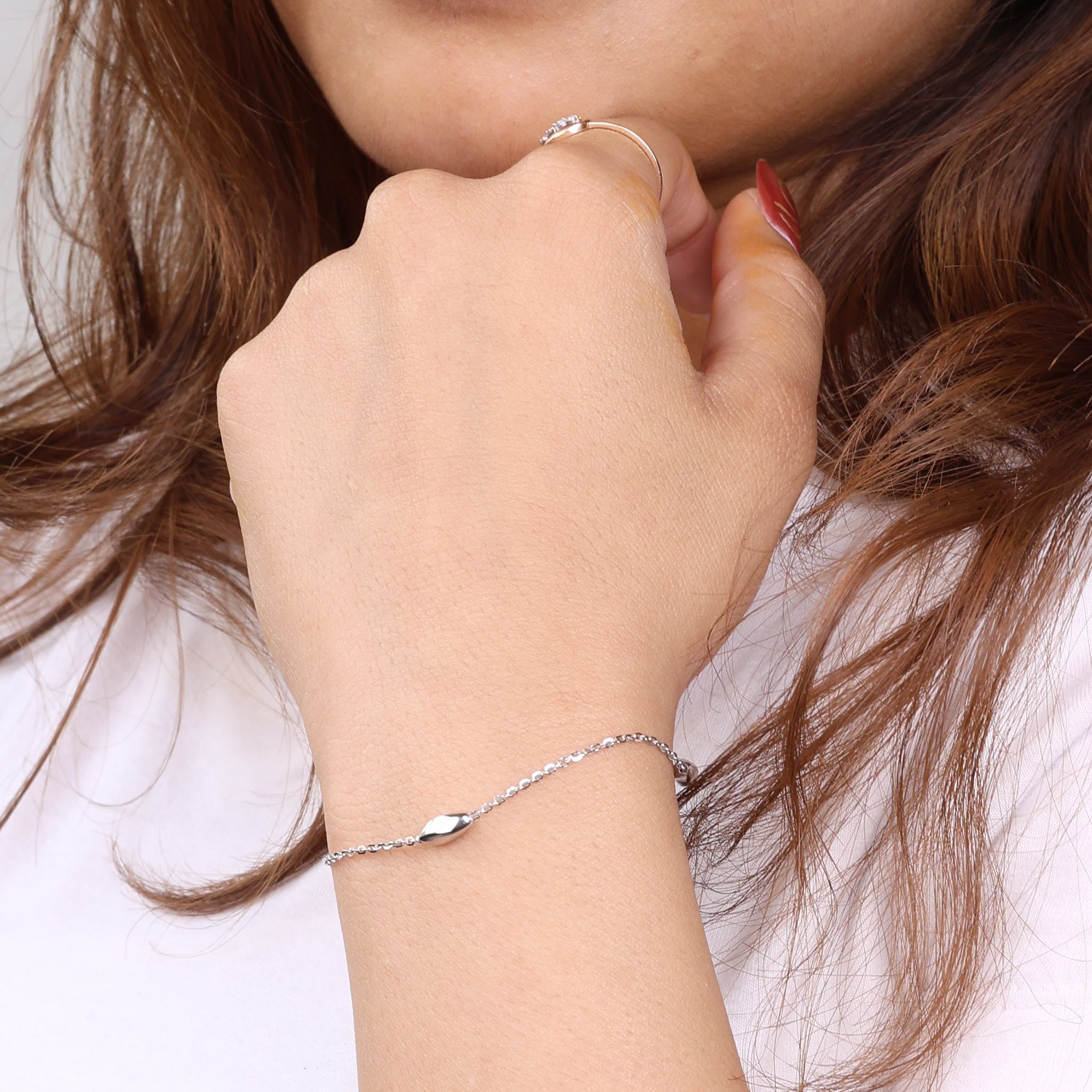 Silver Twisted Bead Bracelet