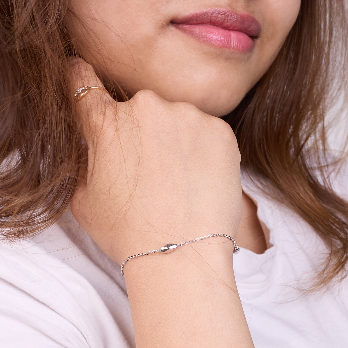 Silver Coffee Bean Bracelet