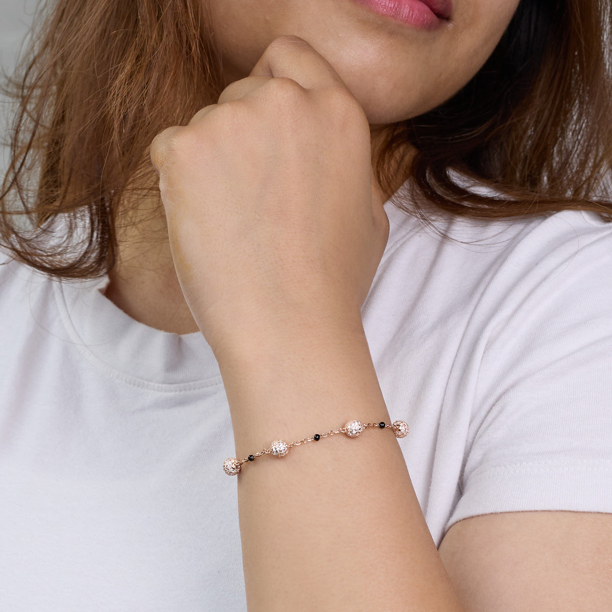 Rose gold Disco ball Chain Bracelet for her