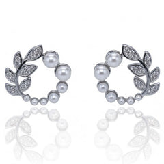 Silver Luminous Pearl Pendant Set