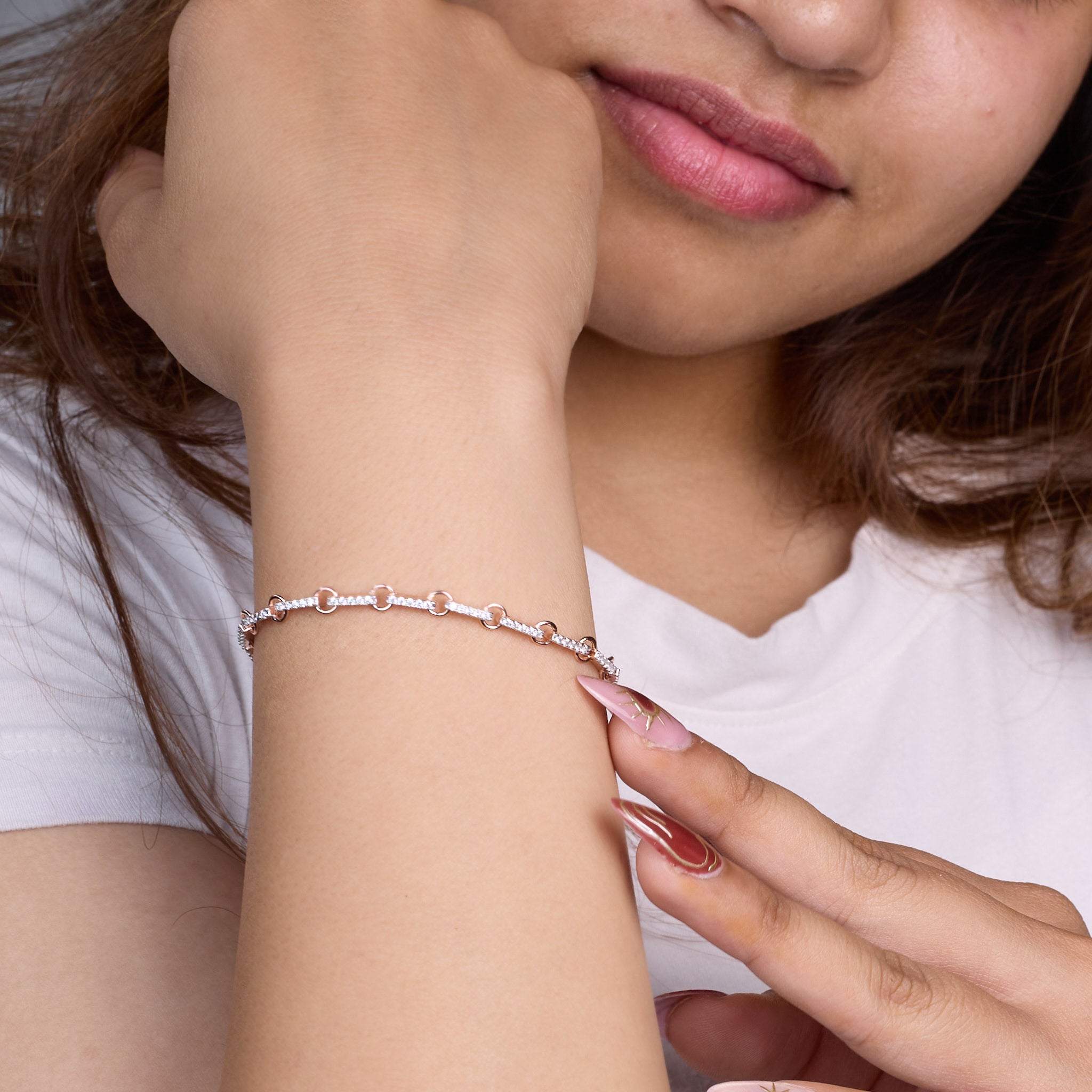 Rose Gold Pave Adjustable Bracelet
