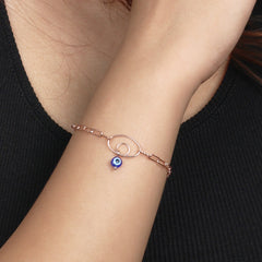 Rose Gold Evil Eye Protection Bracelet