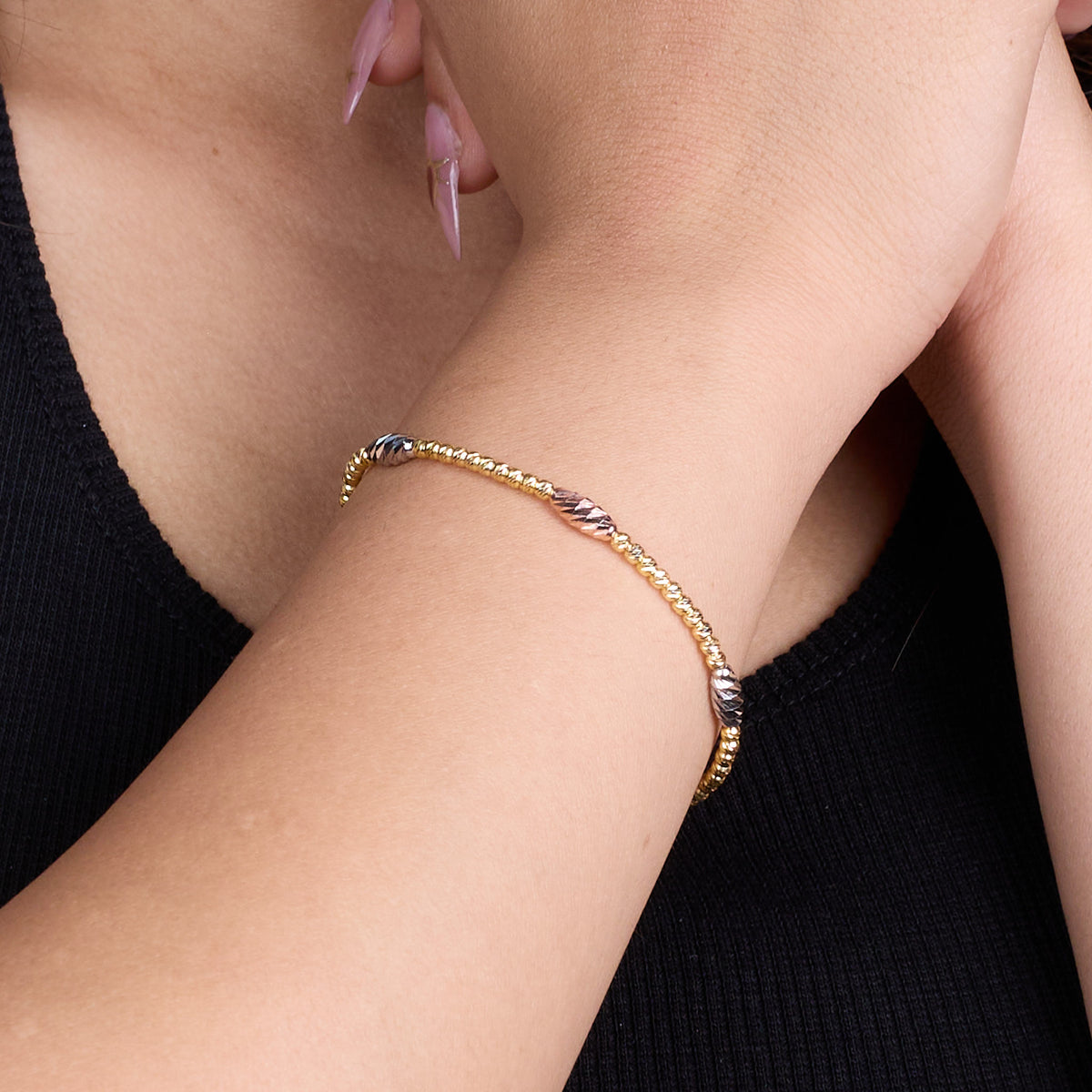 Gold Elegant Bracelet with Fusion of Colours