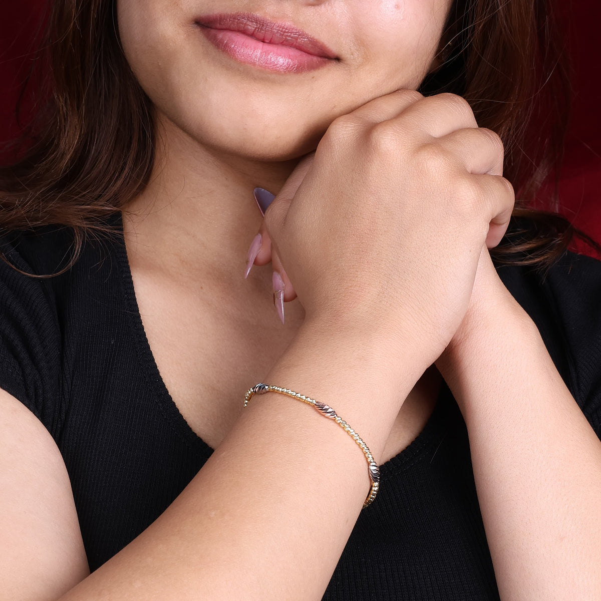 Gold Elegant Bracelet with Fusion of Colours
