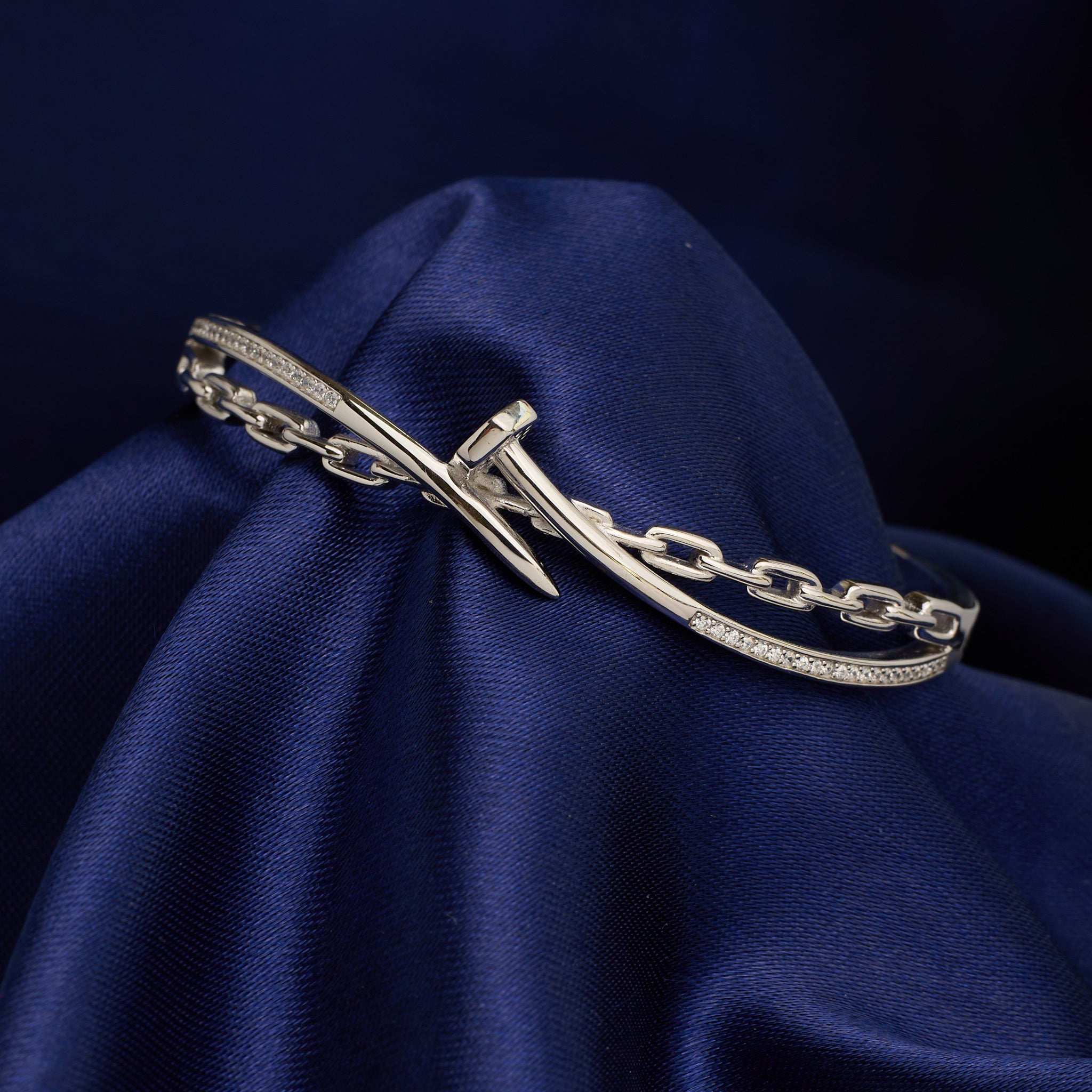 Silver Chic Nail luxe Bracelet For Her