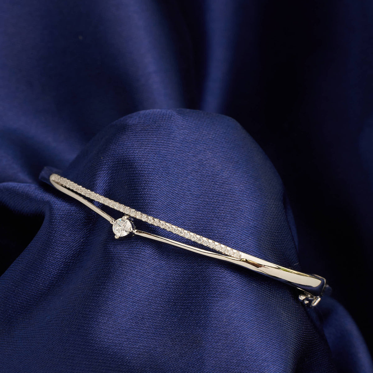 Silver Signature Halo Diamond Bracelet For Her