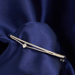 Silver Signature Halo Diamond Bracelet For Her