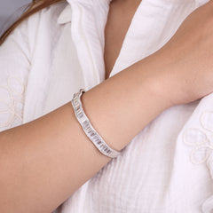 Silver The ethereal Waves Baguette Bracelet for her