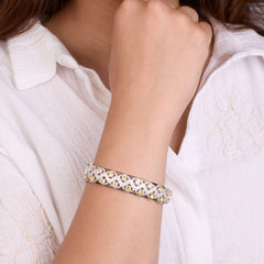 Silver Lattice Yellow Bracelet For Her