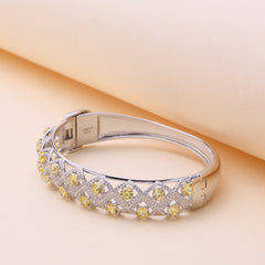 Silver Lattice Yellow Bracelet For Her