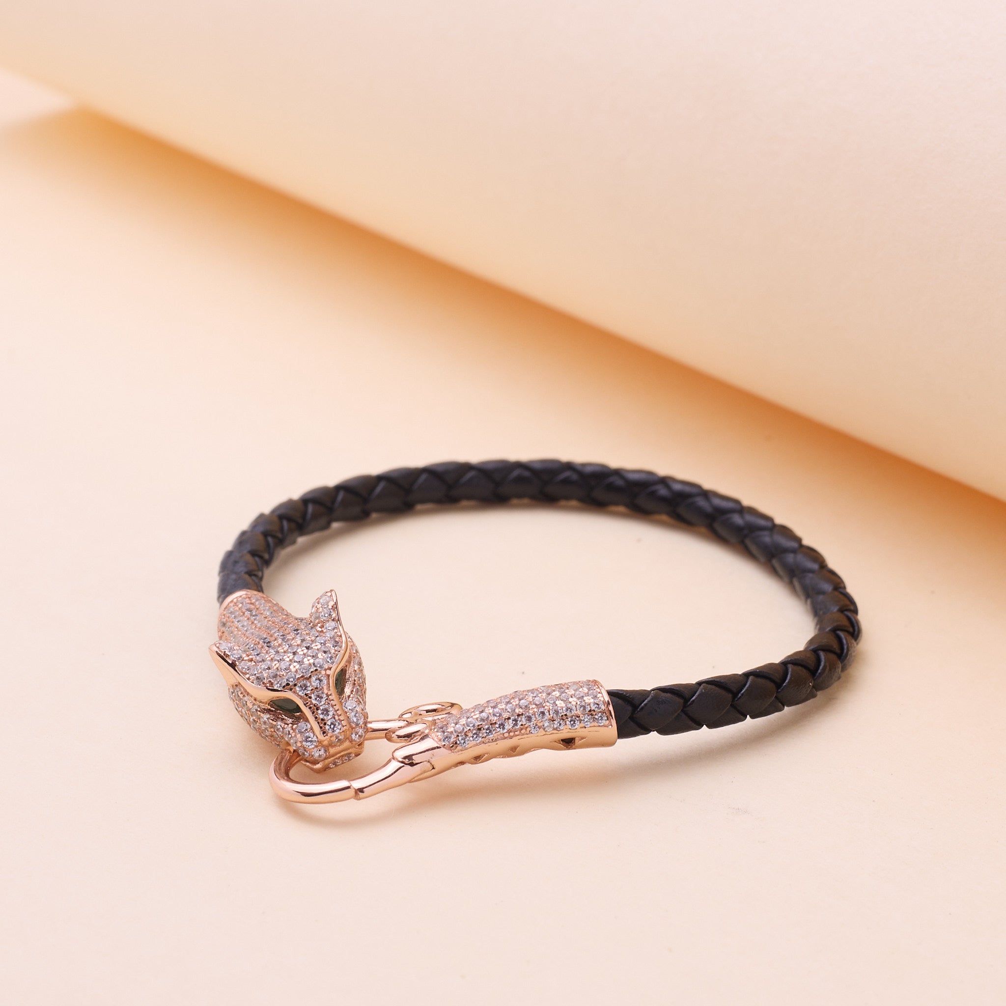 Rose Gold Panther Head Luxury Bracelet For Her