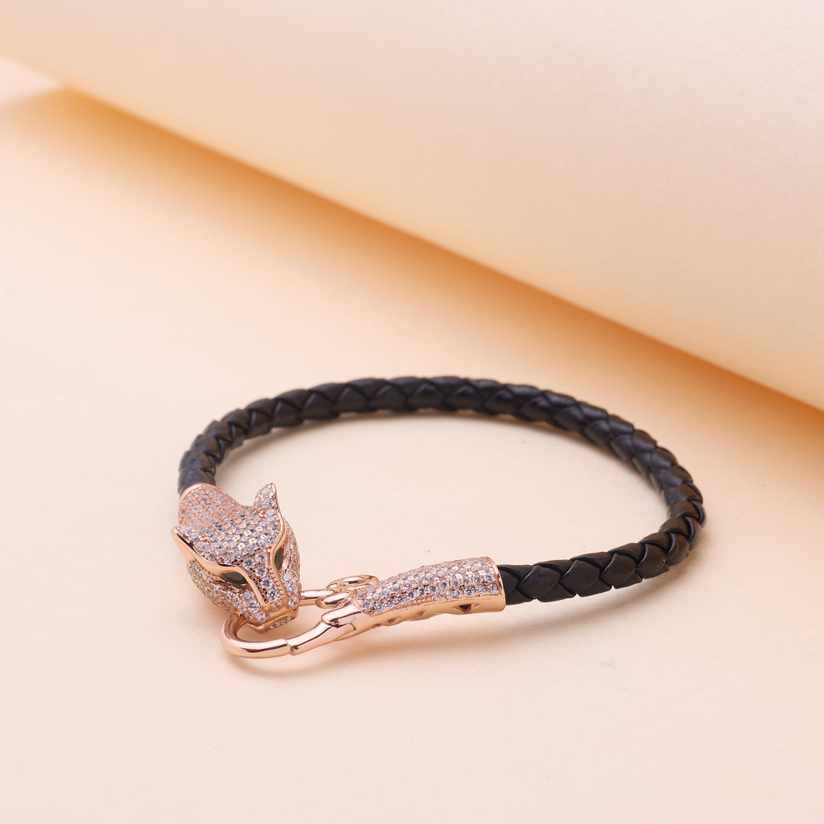 Rose Gold Panther Head Luxury Bracelet For Her