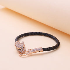 Rose Gold Panther Head Luxury Bracelet For Her