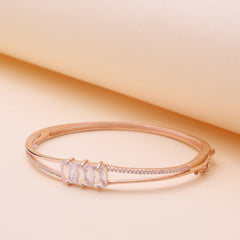 Rose gold Fine Trinity cut Bracelet for her