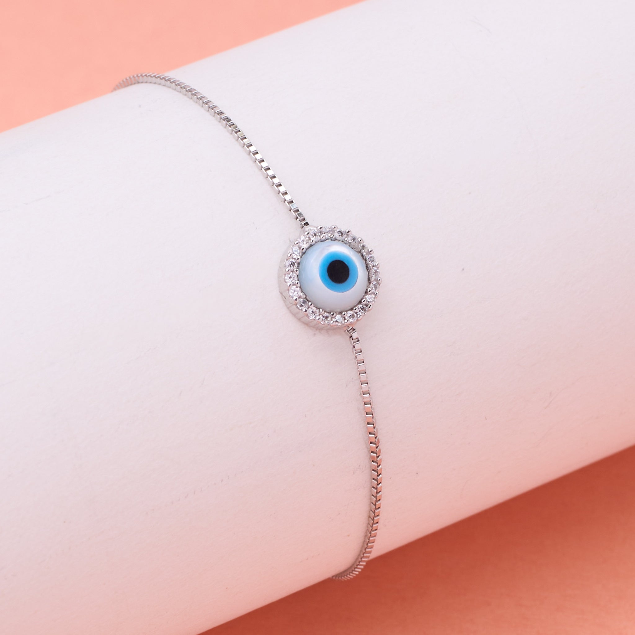 Silver Elegant Evil Eye Sterling Bracelet For Her