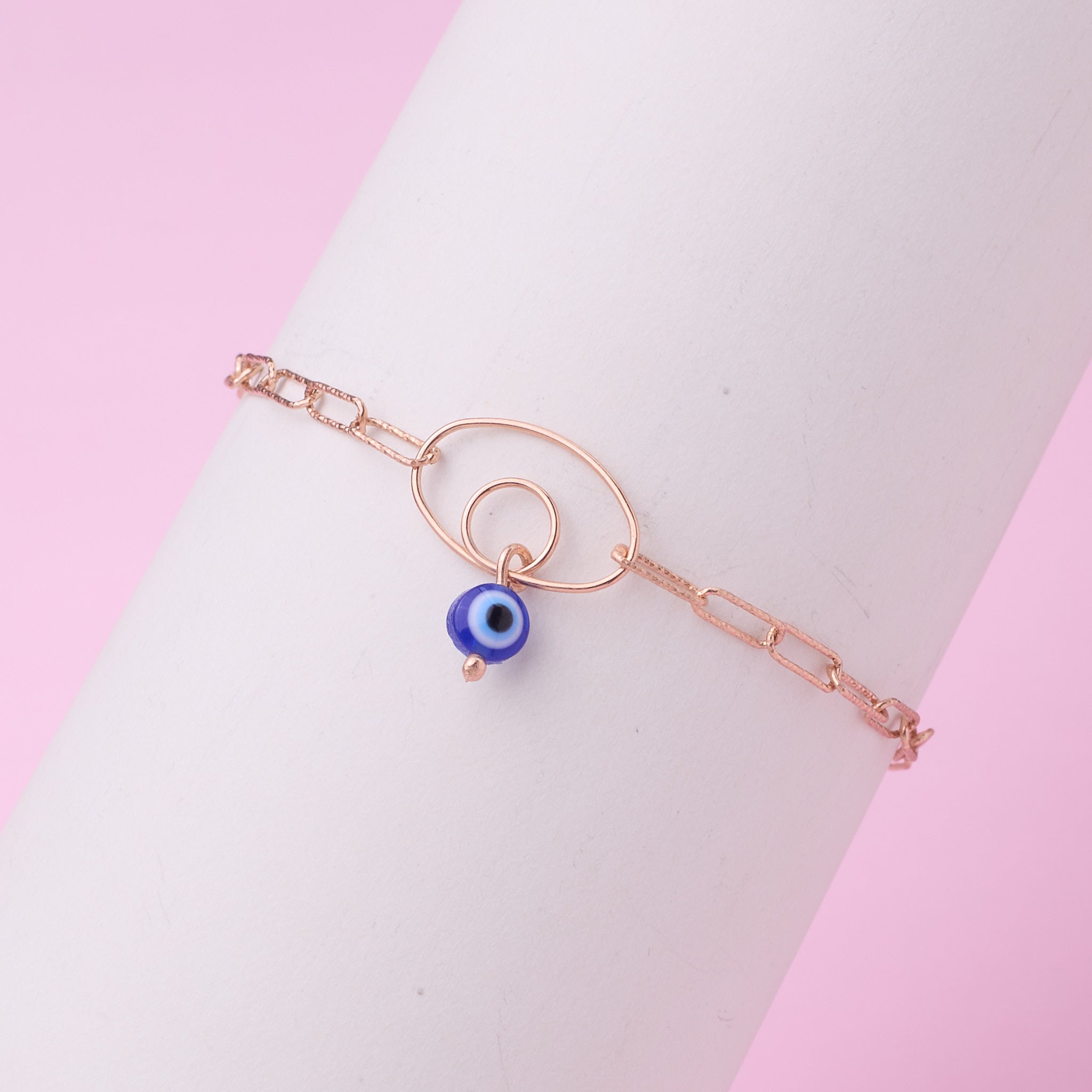 Rose Gold Evil Eye Protection Bracelet