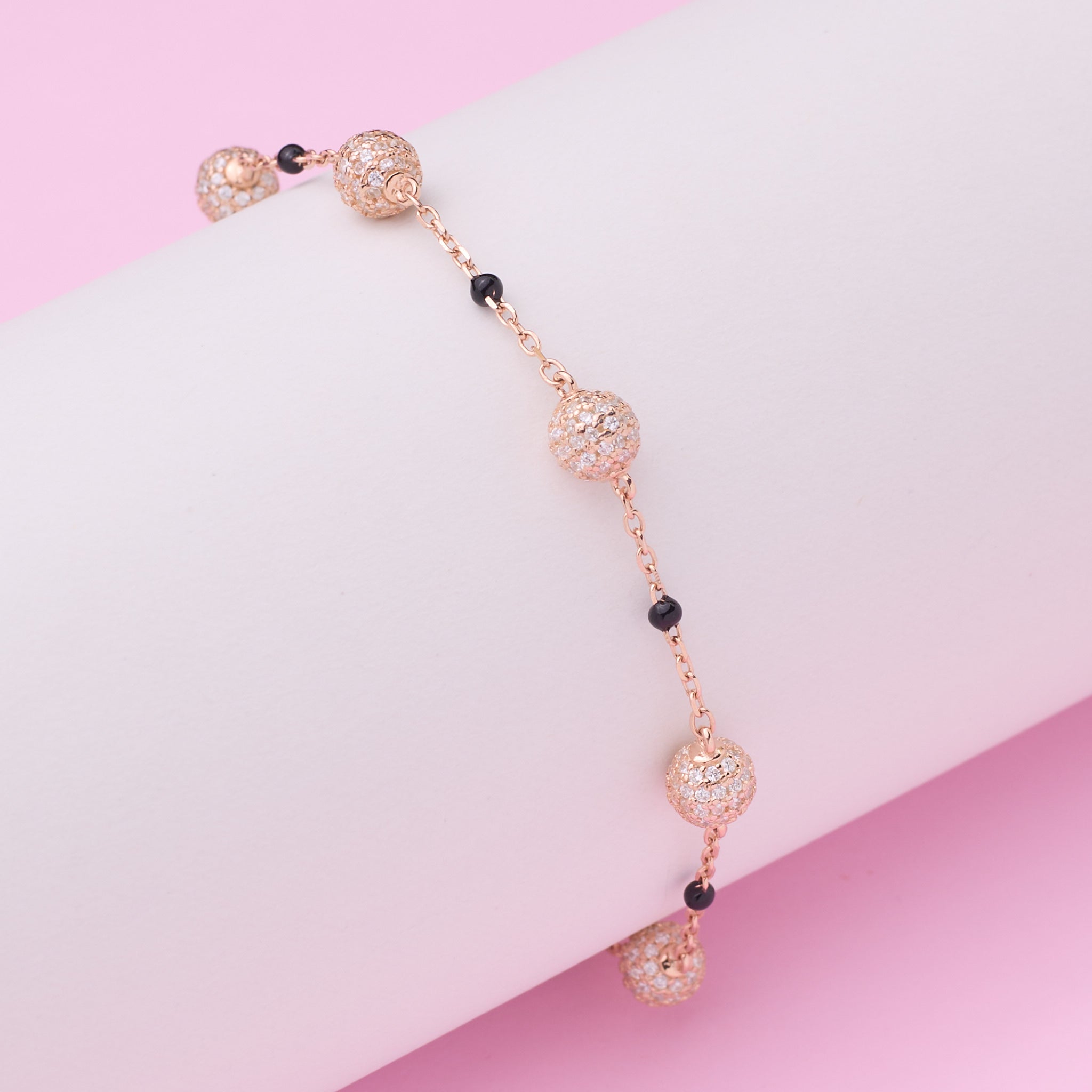 Rose gold Disco ball Chain Bracelet for her
