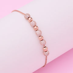 Rose gold Dazzling Beaded Bracelet with Disco balls