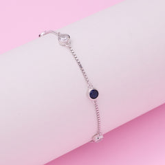 Silver Classic Blue and White Girlish Chain bracelet