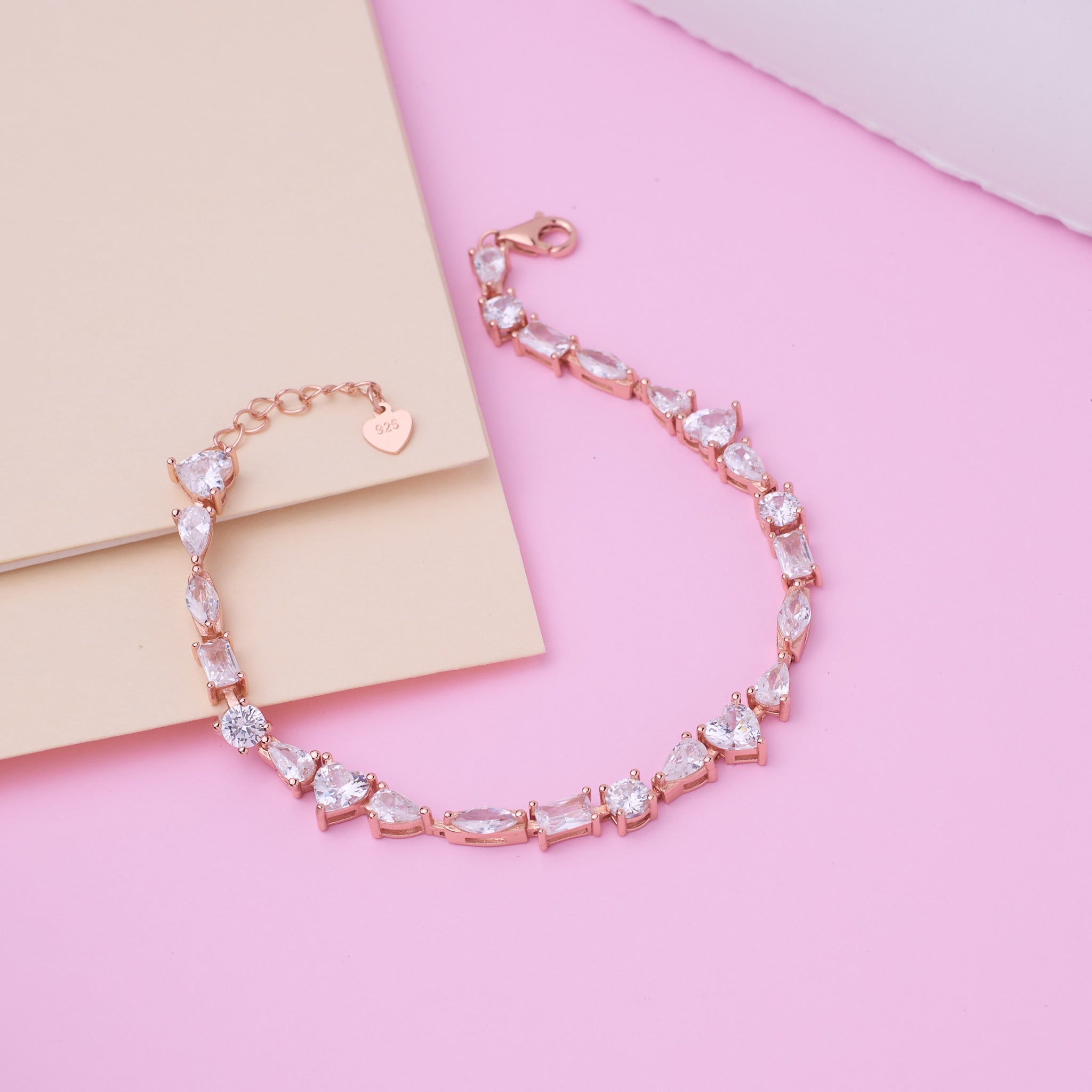 Rose Gold Miniature Designer Hand Bracelet