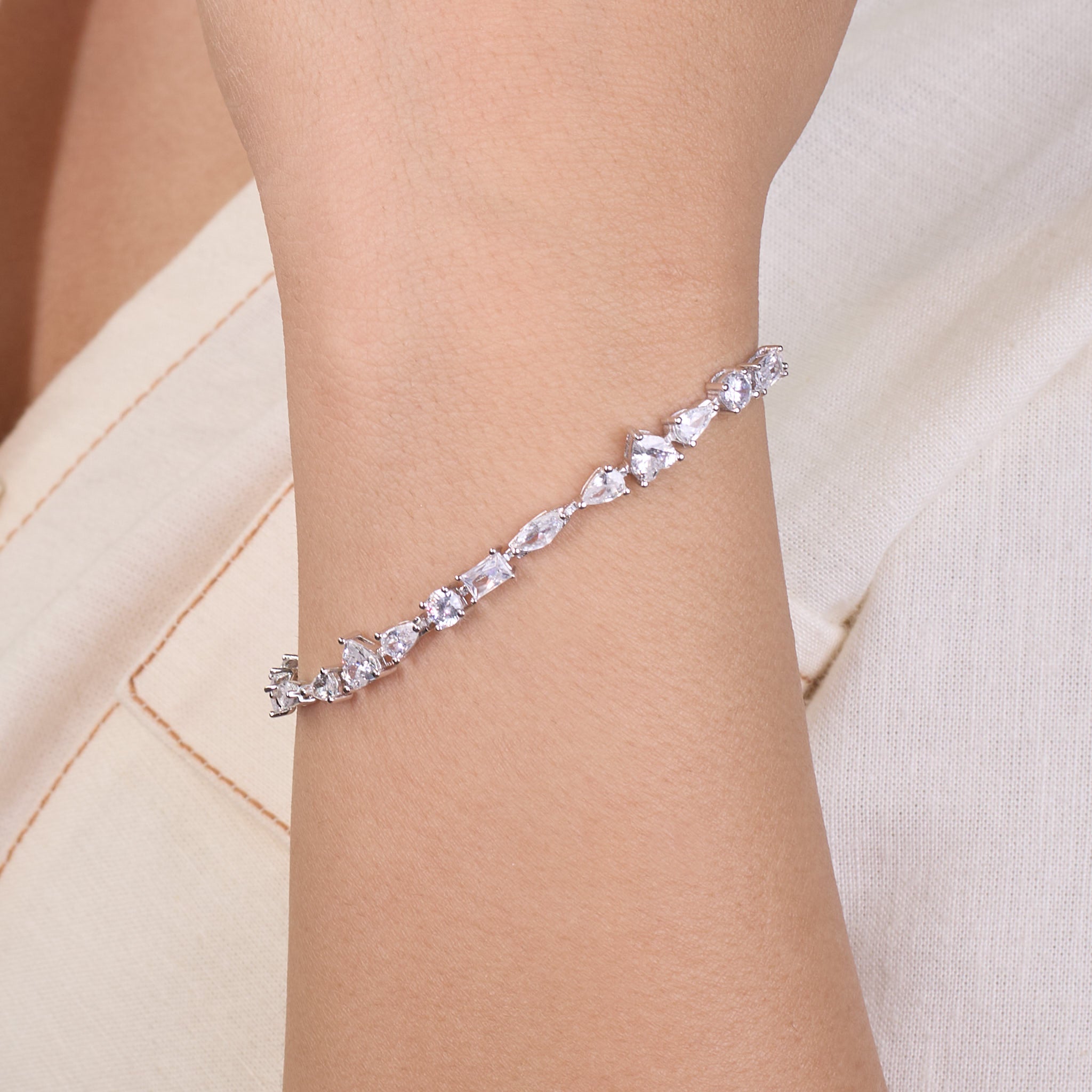 Silver Miniature Designer Hand Bracelet