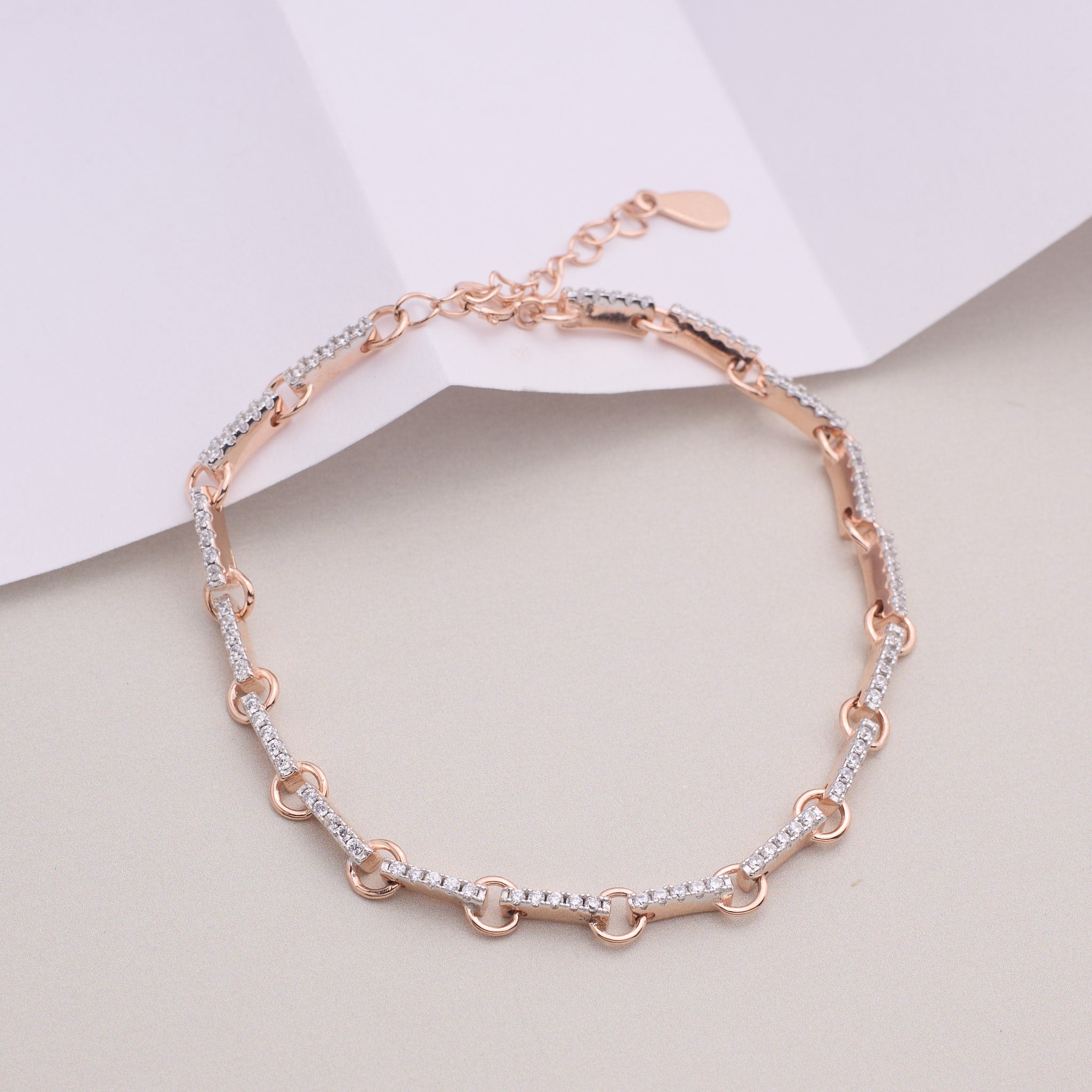 Rose Gold Pave Adjustable Bracelet
