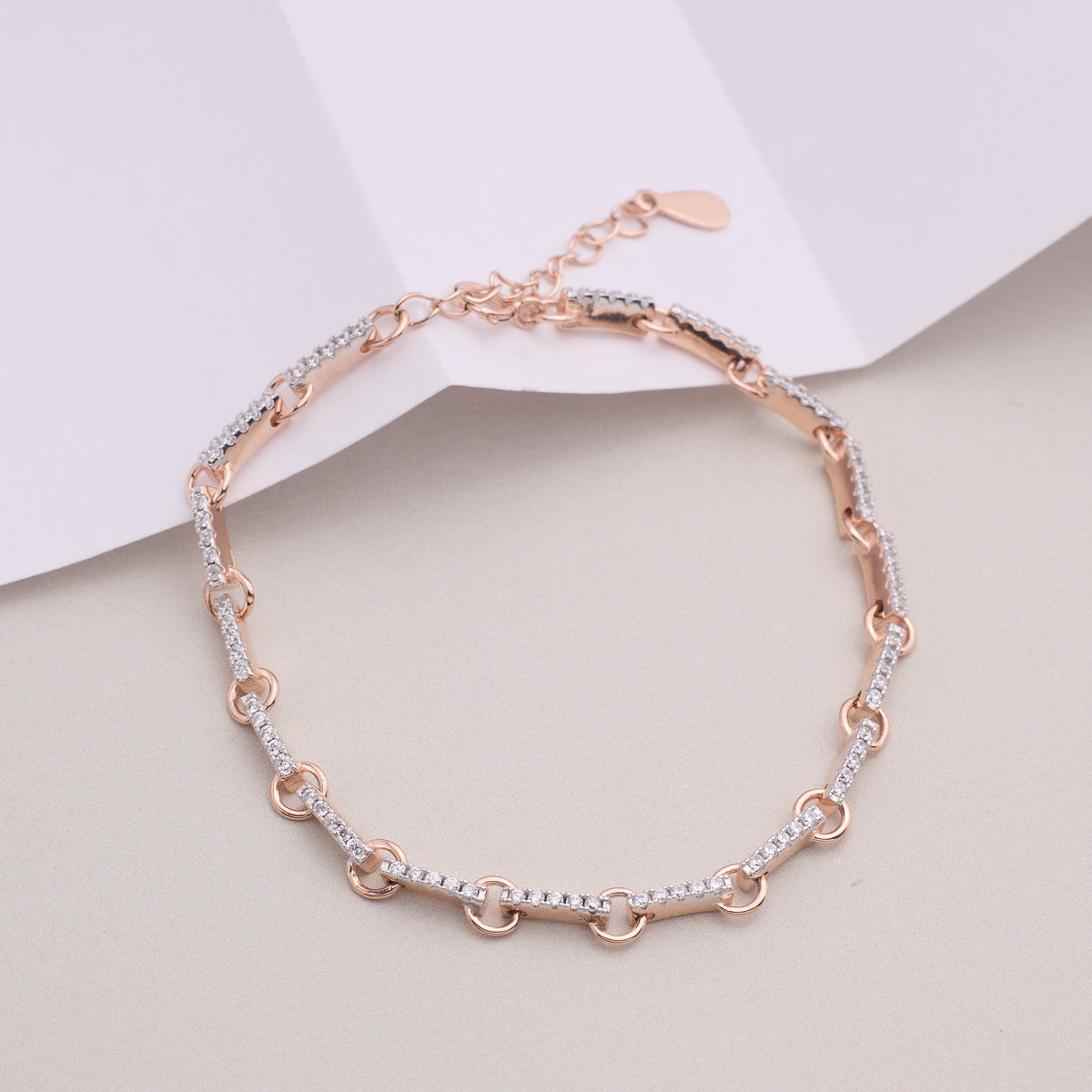 Rose Gold Pave Adjustable Bracelet