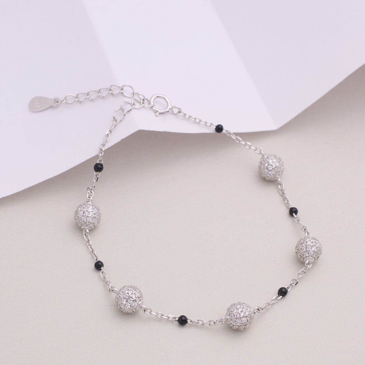 Silver Disco ball Chain Bracelet for her