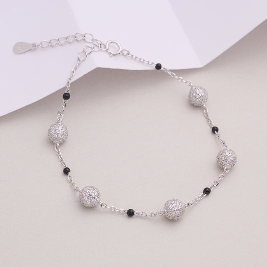 Silver Disco ball Chain Bracelet for her
