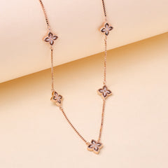 925 Silver Reversible  Rose gold clover leaf necklace