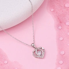 Silver Forever Love Dancing Heart Pendant