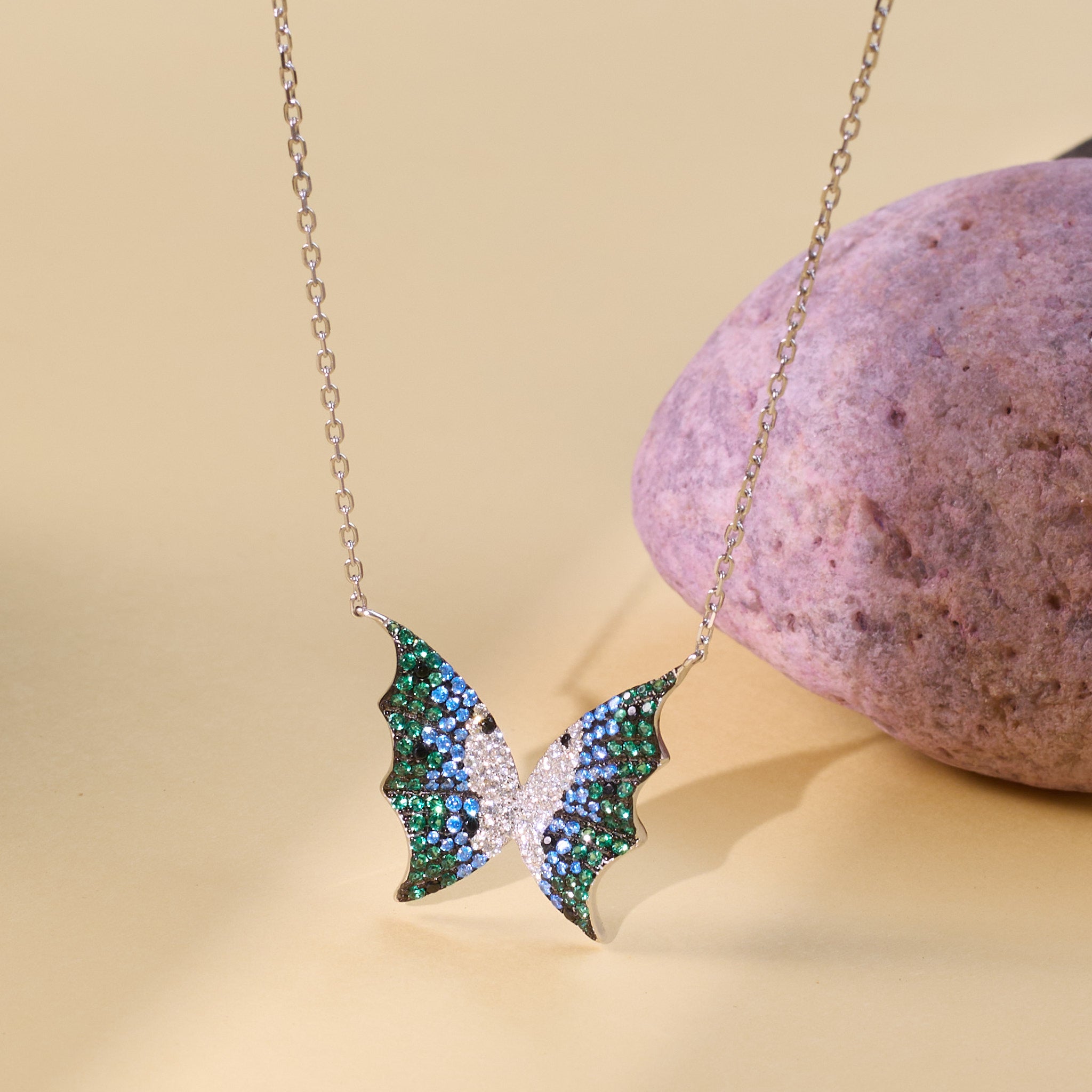 Silver Enchanted Butterfly Wing Necklace