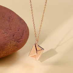 Rose gold secret message Envelope Locket pendant for Her