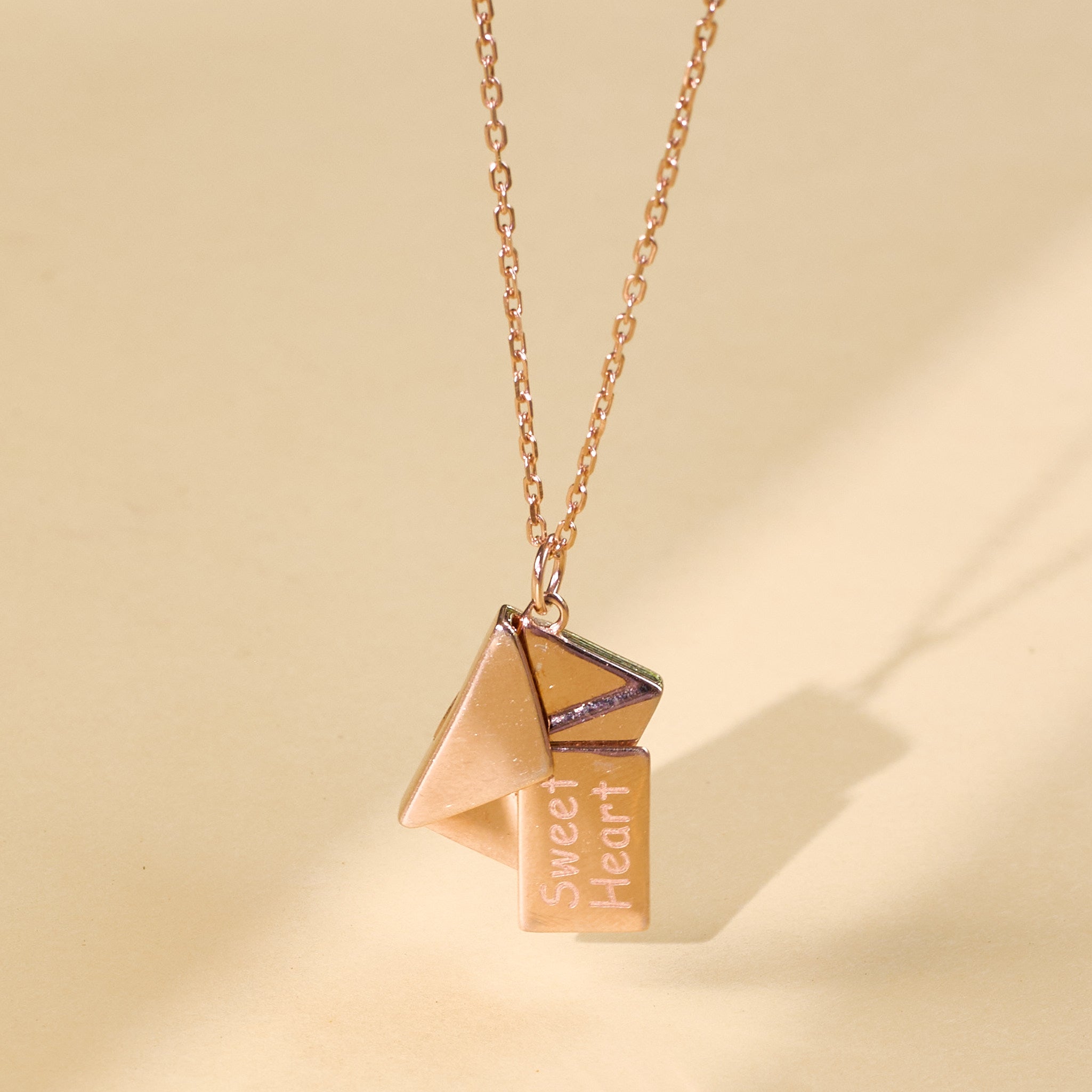 Rose Gold pendant with secret message 925 silver pendant for women 