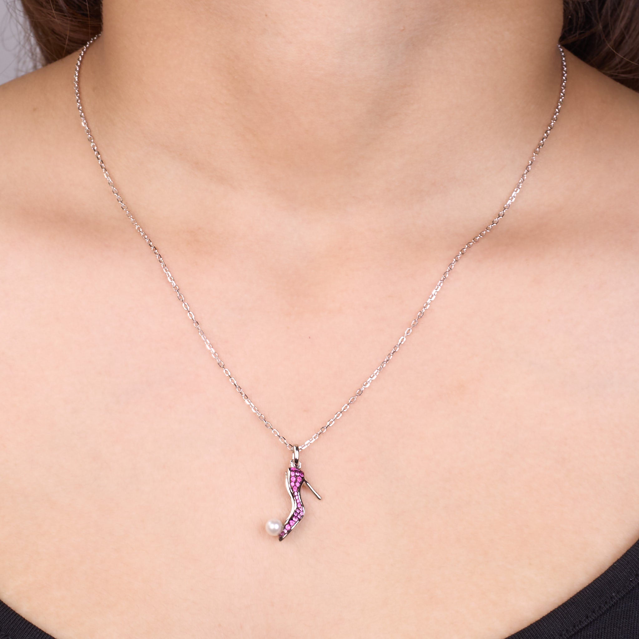 Silver High Heel Shoe Pendant For Her
