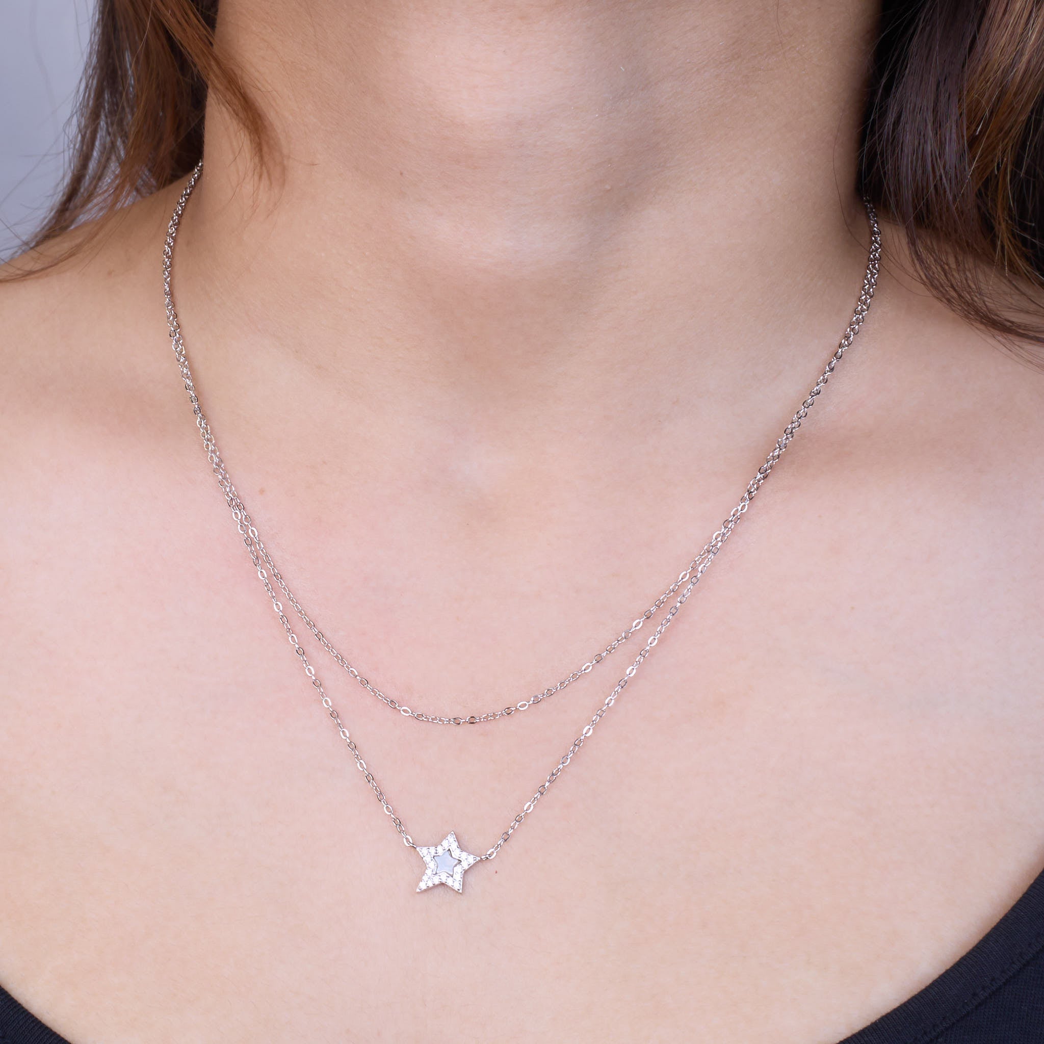 Silver Wish Star Dainty Pendant