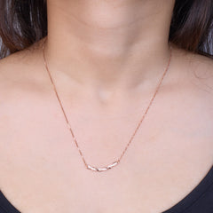 Rose Gold Twisted Zircons Pendant