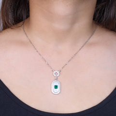 Silver Mother of Pearl Halo Pendant