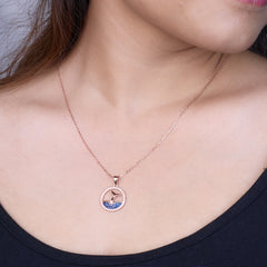 Rose Gold Coastal Whale Tail Pendant