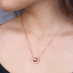 Rose Gold Interlocking Circle Pendant