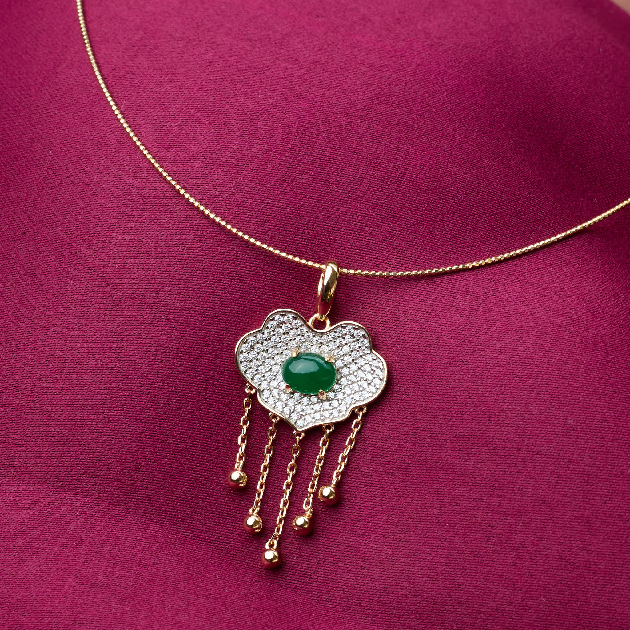 Silver Golden Fortune cloud Charms Pendant
