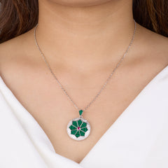 Silver Green Sparkle Pendant