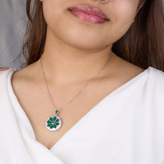 Silver Green Sparkle Pendant