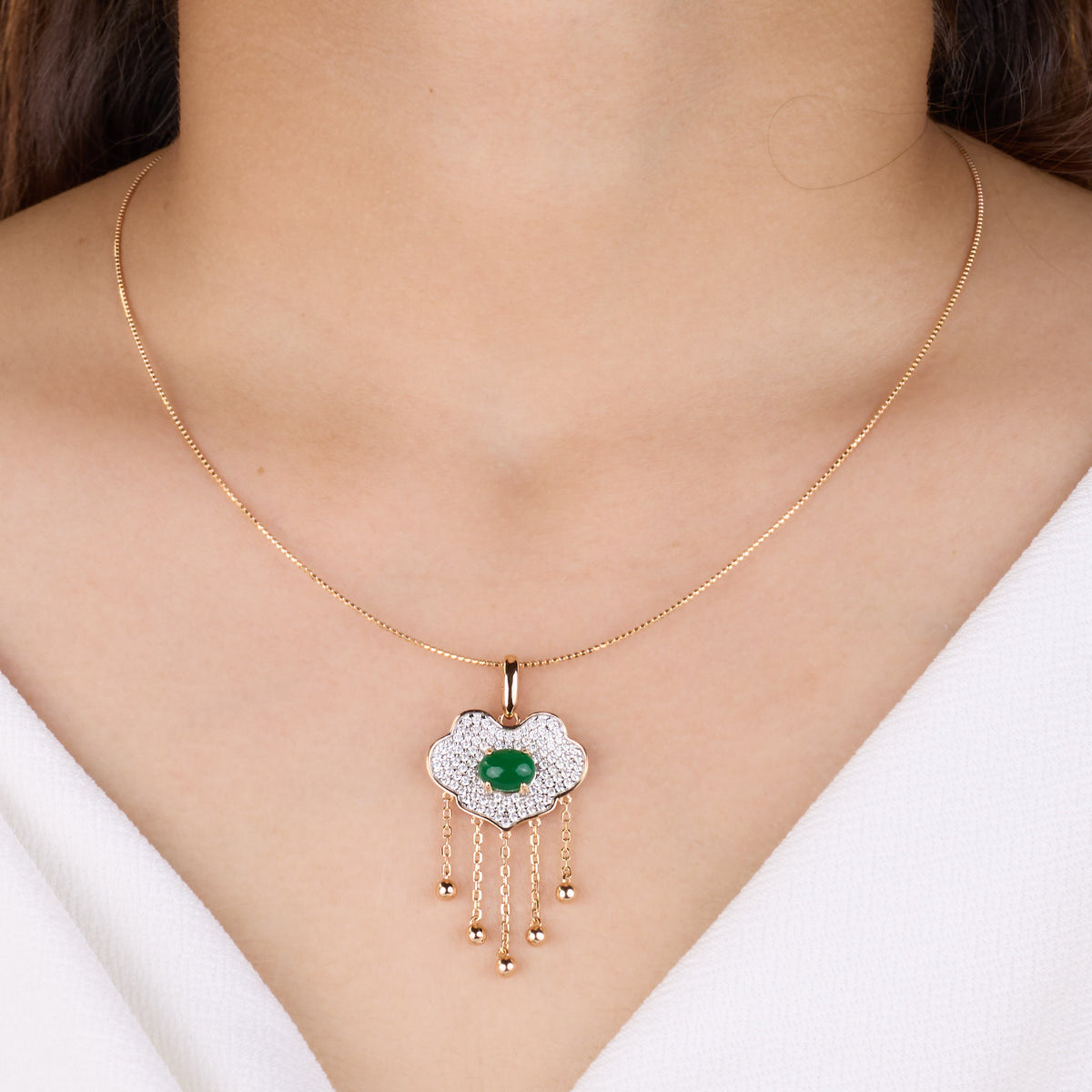 Silver Golden Fortune cloud Charms Pendant