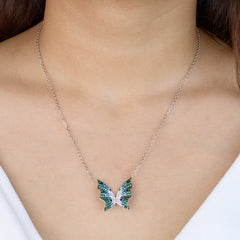 Silver Enchanted Butterfly Wing Necklace