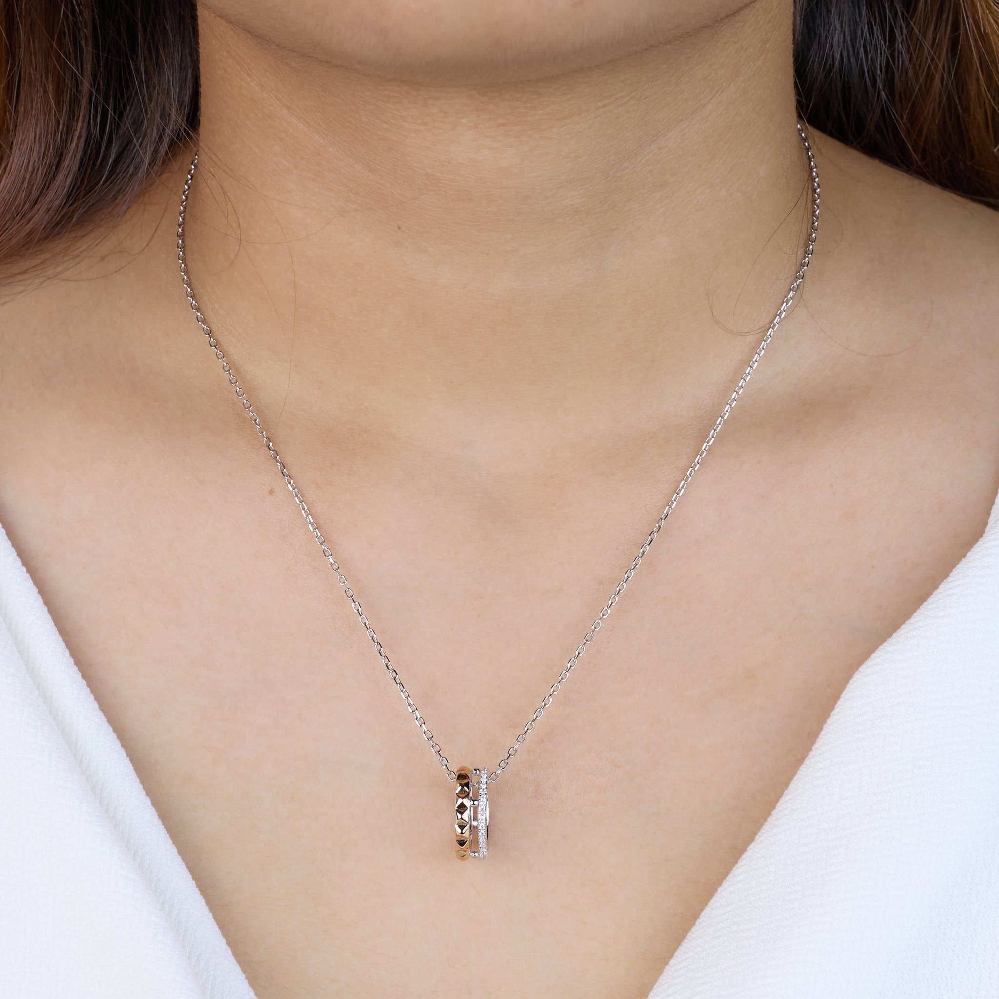 Silver Trinity Ring Pendant For Her