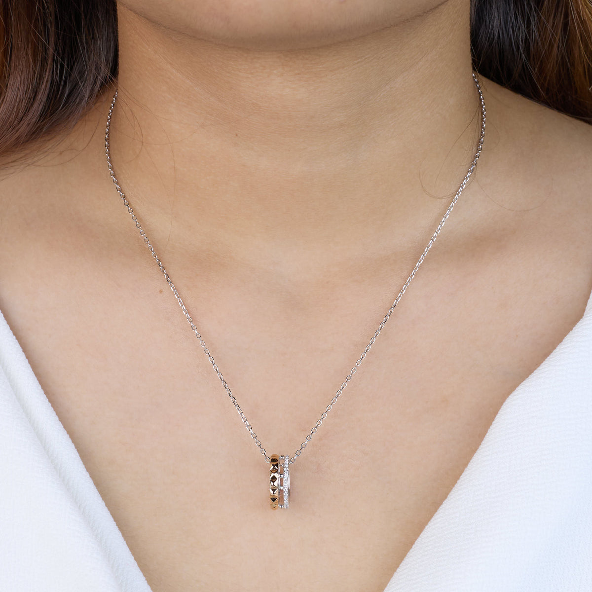Silver Trinity Ring Pendant For Her